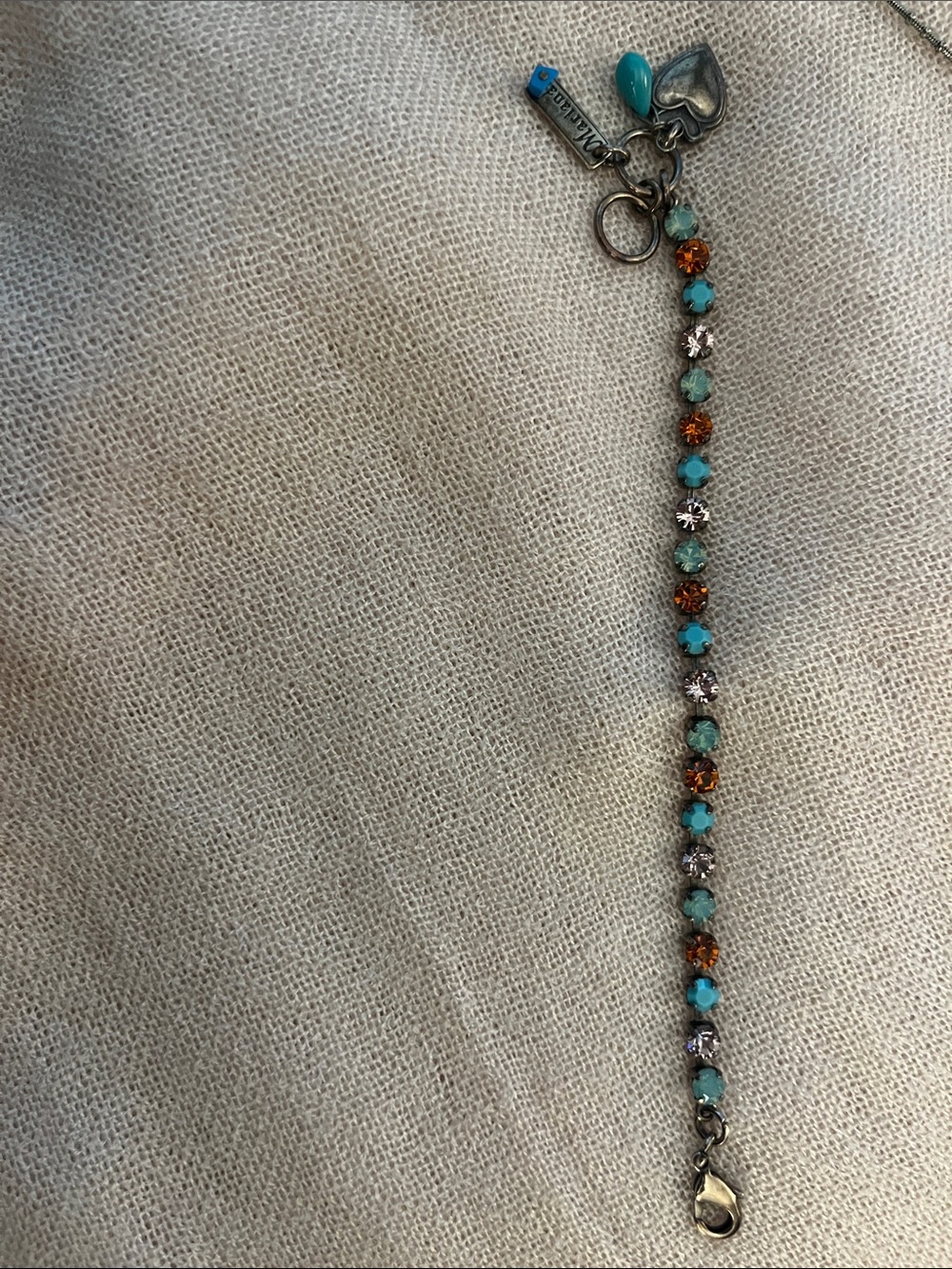 Brighton Turquoise and Amber Crystal Tennis Bracelet